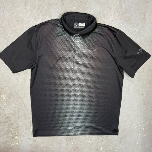Callaway Golf Shirt Opti Dri Short Sleeve Stretch Polo Grey Silver Medium - Picture 2 of 8
